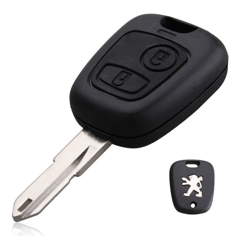 Carcasa llave Peugeot, con dos botones