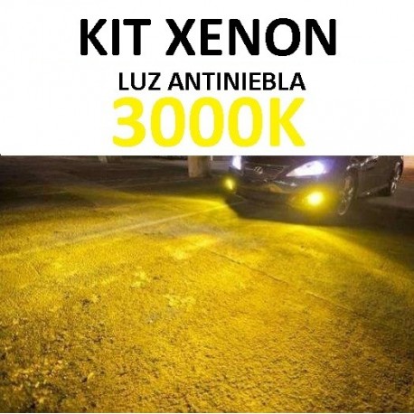 KIT XENON LUZ AMARILLA 3000K 35w (ESTANDAR) ANTINIEBLA COCHE