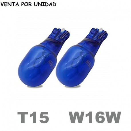 Bombilla T15 W16W Halógena Azul 8500k de Cuña Coche Moto 12V