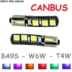 T4W W6W 6 LED Canbus Bombilla No Error para Coche BA9S H6W