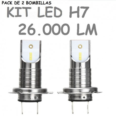Kit Bombilla H7 Led 26000 Lúmenes 12V 24V Sin Ventilador Coche Camión