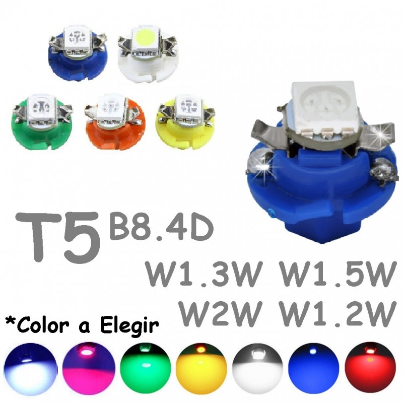 Bombilla LED 5x T5 - Base W1.2W - Azul 