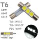 T6 C5W - TS-14V 3 LED Bombilla 6641 6614 Coche fusible Alargado