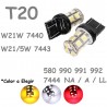 T20 W21W - W21/5W 13 LED Bombilla para Coche 7440 7443 580 Pilotos