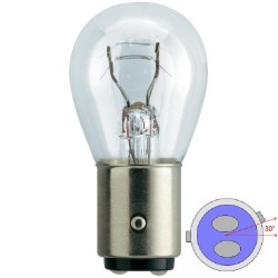 Bombilla P21/4W S25 BAZ15d 7225 21/4W Halogena Cristal 2 Polos