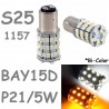 BAY15D 1157 - P21/5W S25 60 LED Bombilla Blanco y Naranja Coche
