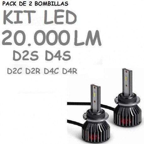 Kit Bombilla D4S y D2S Led 20000 Lúmenes 12V 24V Coche Furgoneta Camión