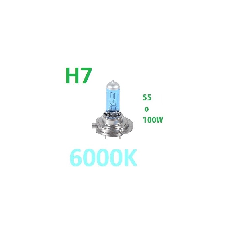 Bombilla H7 Tipo Xenon Halogena Luz Blanca Efecto 6000K Coche